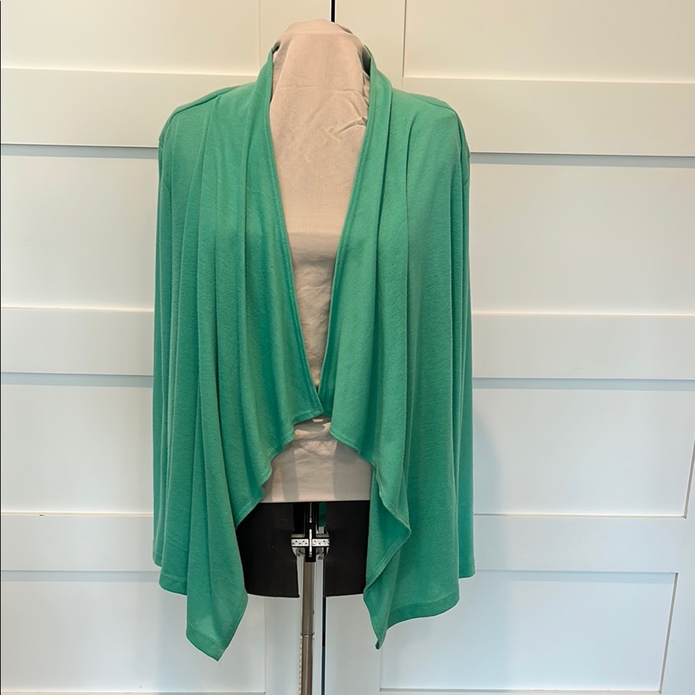 Van Heusen Green Shrug with Draped Shawl Collar